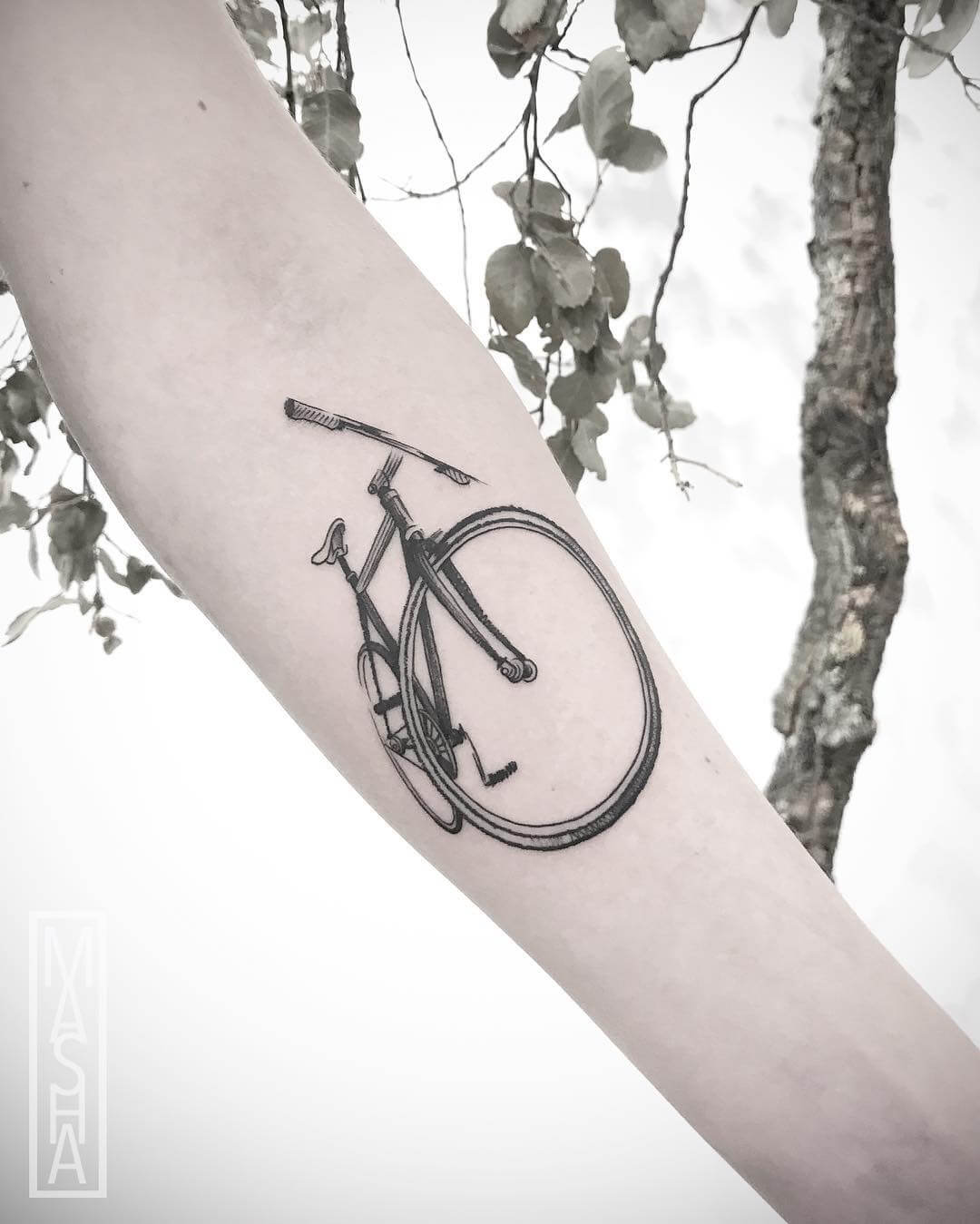 Bicycle tattoo from mashatattoo